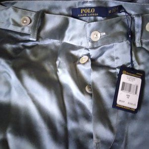 POLO RL DENIM LOOKsilk charmeuse cargo pant,lt blue denim ,NWT
